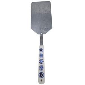 Vintage 70s ACE Stainless Blue Floral Handle Spatula US Made Mid Century